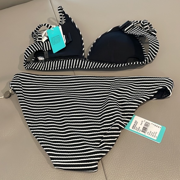 Seafolly Swim Seafolly Bikini Black Go Overboard Striped Ribbed